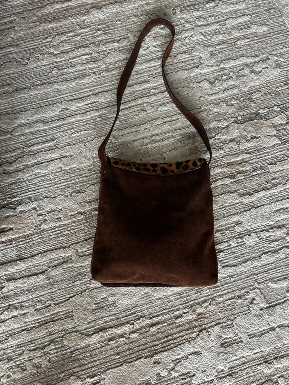 Holt Renfrew Suede & Calf Hair Leopard Crossbody Bag - Picture 9 of 14